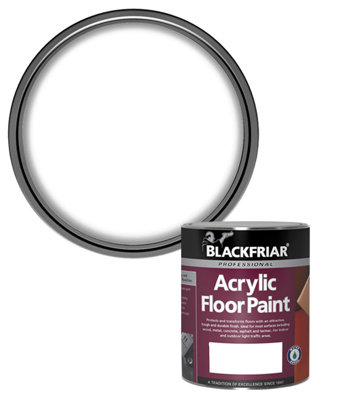 Blackfriar Acrylic Floor Paint - Hard Wearing - White - 1 Litre