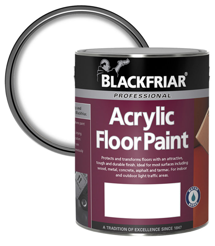 Blackfriar Acrylic Floor Paint - Hard Wearing - White - 5 Litre