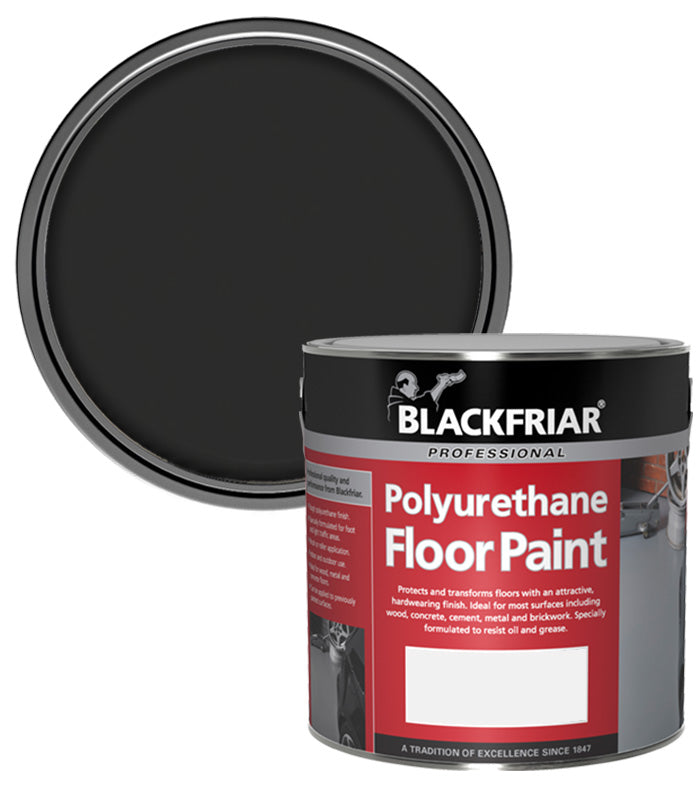 Blackfriar Polyurethane Floor Paint - Hard Wearing - Black - 2.5 Litre
