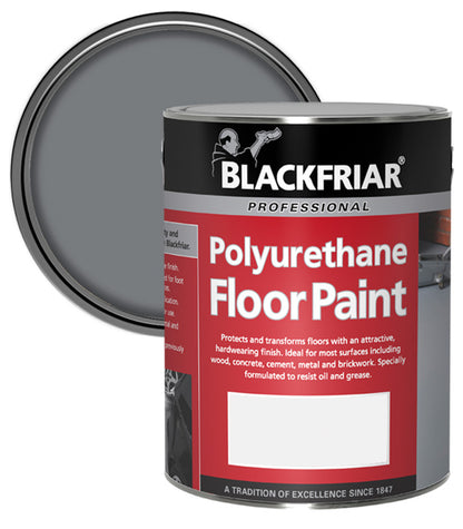 Blackfriar Polyurethane Floor Paint - Hard Wearing - Mid Grey - 5 Litre