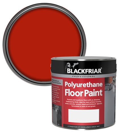 Blackfriar Polyurethane Floor Paint - Hard Wearing - Tile Red - 2.5 Litre