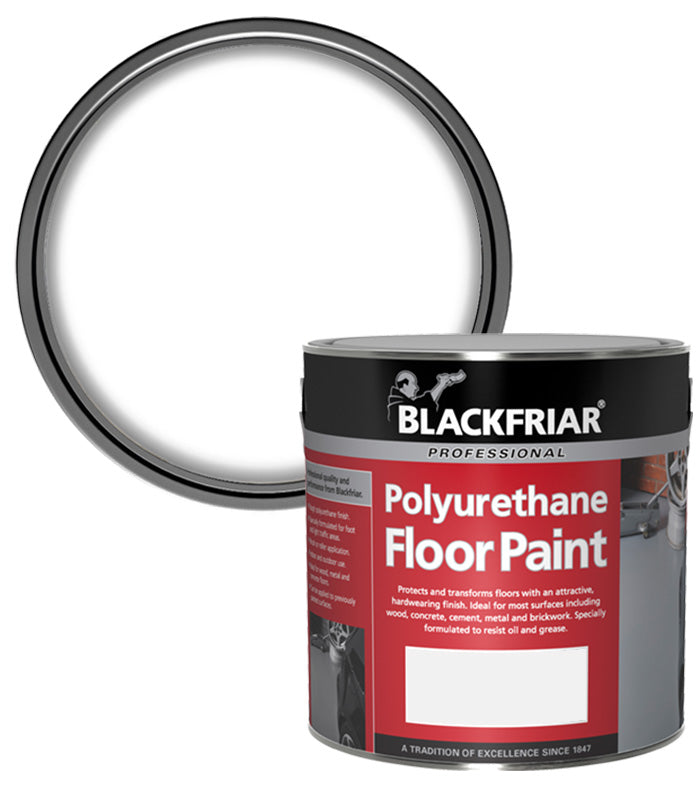 Blackfriar Polyurethane Floor Paint - Hard Wearing - White - 2.5 Litre
