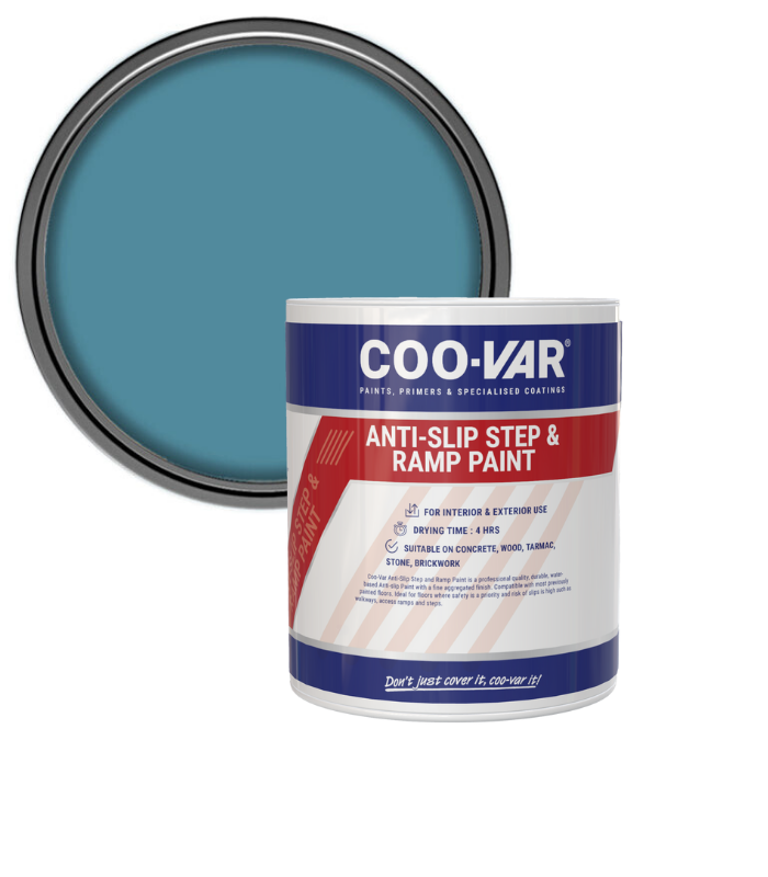 CooVar Anti Slip Step and Ramp Paint - Access Blue - 1 Litre