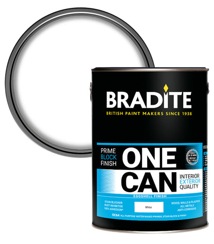 Bradite One Can Eggshell Primer and Finish - White - 5L