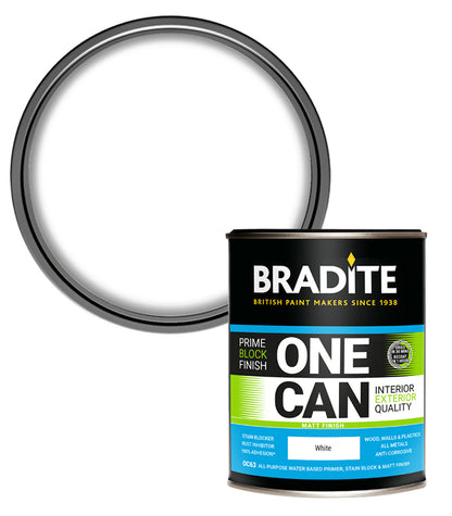 Bradite One Can Matt O63 Primer and Finish - White - 1L