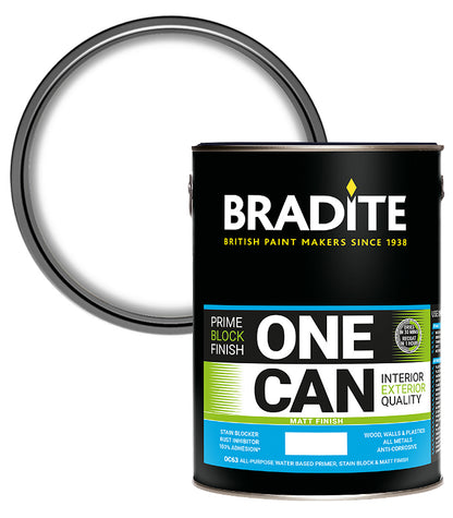 Bradite One Can Matt O63 Primer and Finish - White - 5L