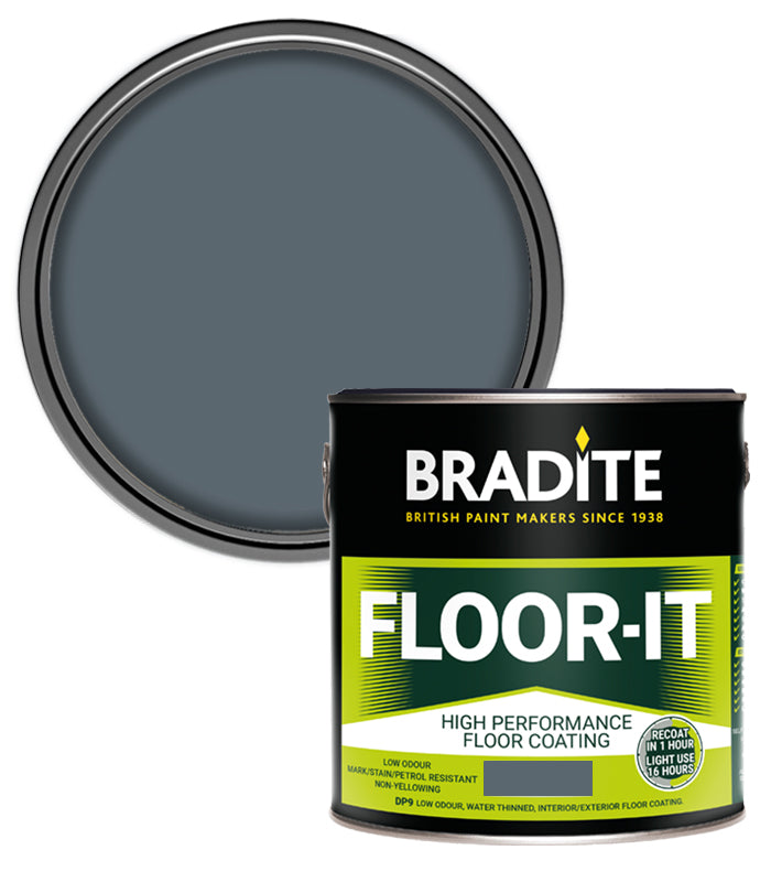 Bradite Floor IT DP9 High Performance Floor Coating - Dark Grey - 2.5L