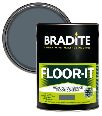 Bradite Floor IT DP9 High Performance Floor Coating - Dark Grey - 5L