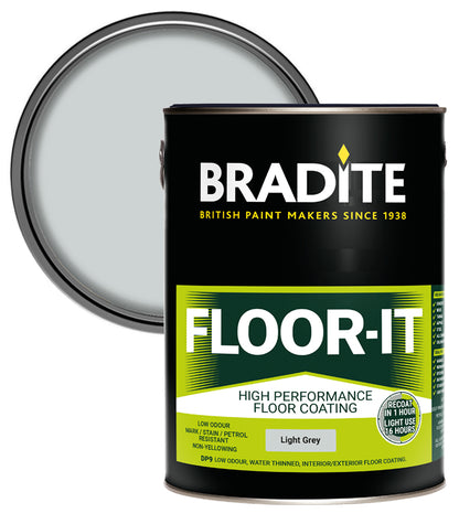 Bradite Floor IT DP9 High Performance Floor Coating - Light Grey - 5L