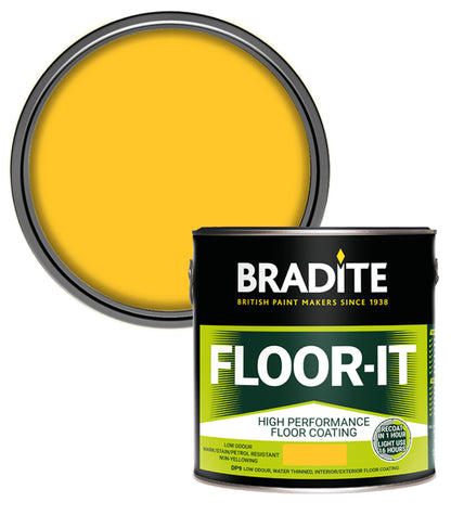 Bradite Floor IT High Performance Floor Coating - Yellow - 2.5L