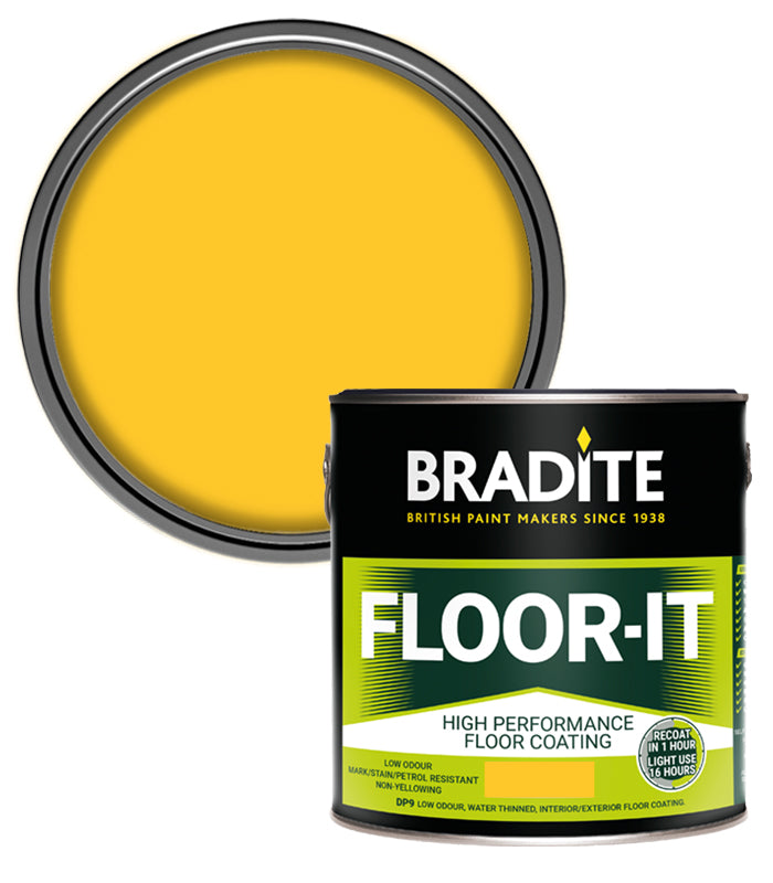Bradite Floor IT DP9 High Performance Floor Coating - Yellow - 2.5L