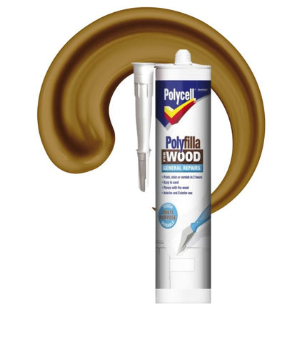Polycell Polyfilla Wood Filler General Repairs - Cartridge - Medium - 480g