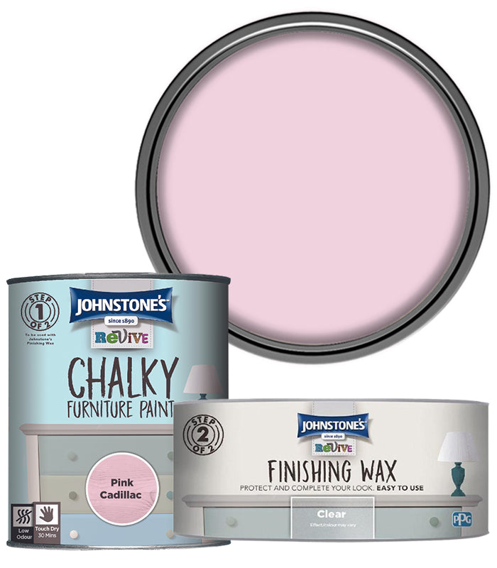 Johnstones Furniture Paint 750ml With Clear Wax - Pink Cadillac