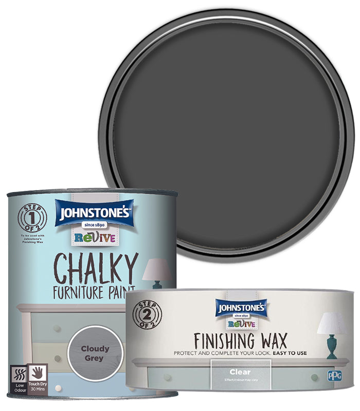 Johnstones Furniture Paint 750ml With Clear Wax - Cloudy Grey