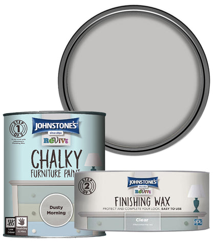 Johnstones Furniture Paint 750ml With Clear Wax - Dusty Morning
