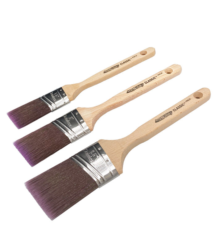 Arroworthy Classic Semi-Oval Angle Long Handle Brush - 3 Pack