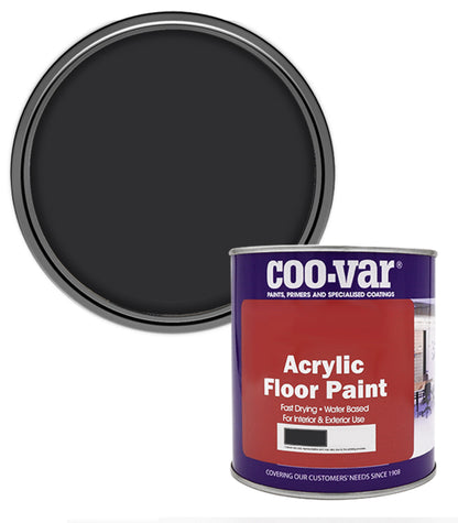 CooVar Acrylic Floor Paint - Black - 1 Litre