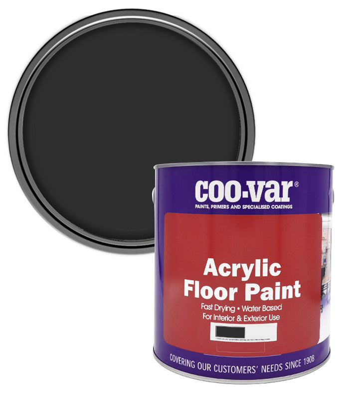 CooVar Acrylic Floor Paint - Black - 2.5 Litre