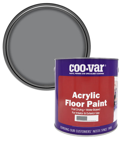 CooVar Acrylic Floor Paint - Flint Grey - 2.5 Litre