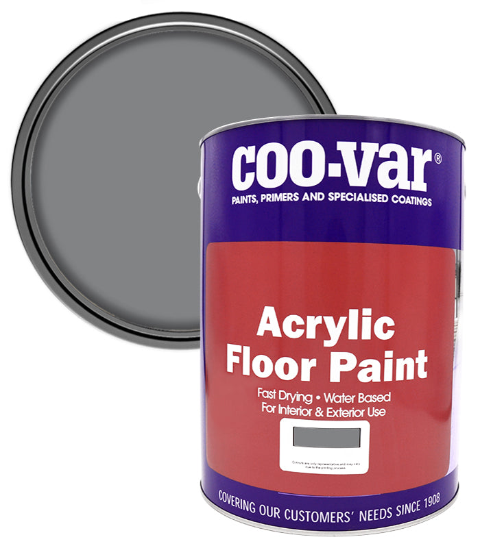 CooVar Acrylic Floor Paint - Flint Grey - 5 Litre