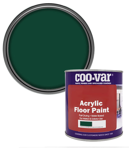 CooVar Acrylic Floor Paint - Forest Green - 1 Litre