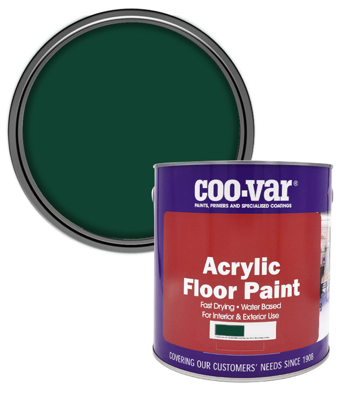 CooVar Acrylic Floor Paint - Forest Green - 2.5 Litre