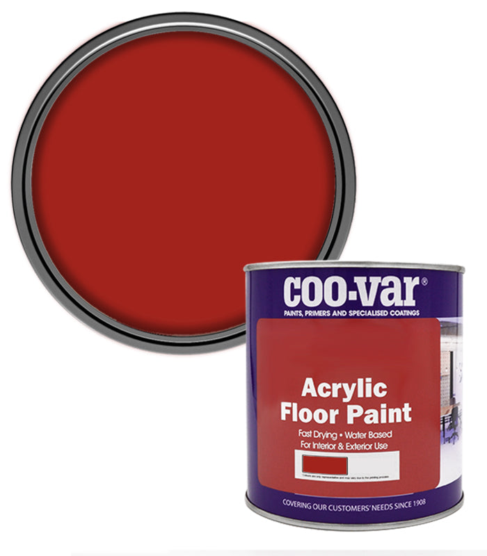 CooVar Acrylic Floor Paint - Tile Red - 1 Litre