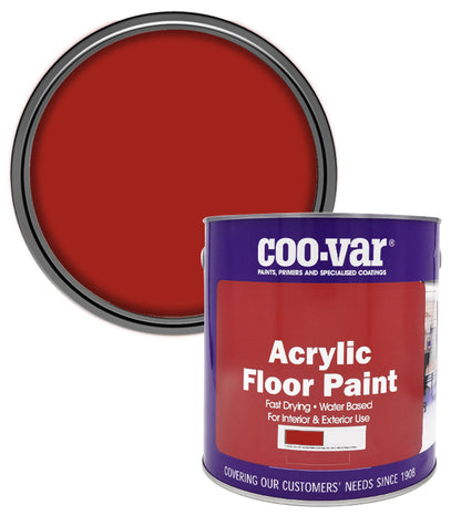 CooVar Acrylic Floor Paint - Tile Red - 2.5 Litre