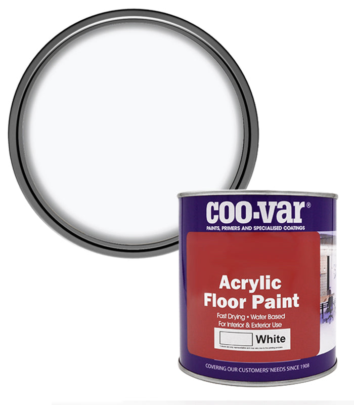 CooVar Acrylic Floor Paint - White - 1 Litre