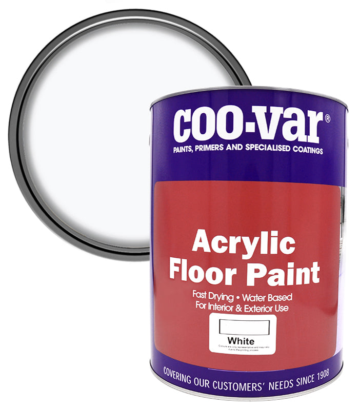 CooVar Acrylic Floor Paint - White - 5 Litre