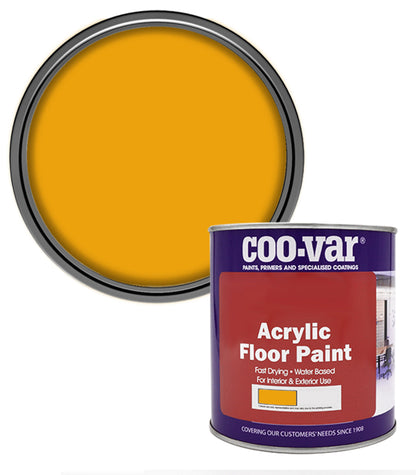 CooVar Acrylic Floor Paint - Yellow - 1 Litre
