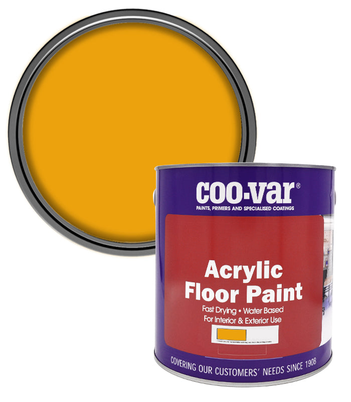 CooVar Acrylic Floor Paint - Yellow - 2.5 Litre