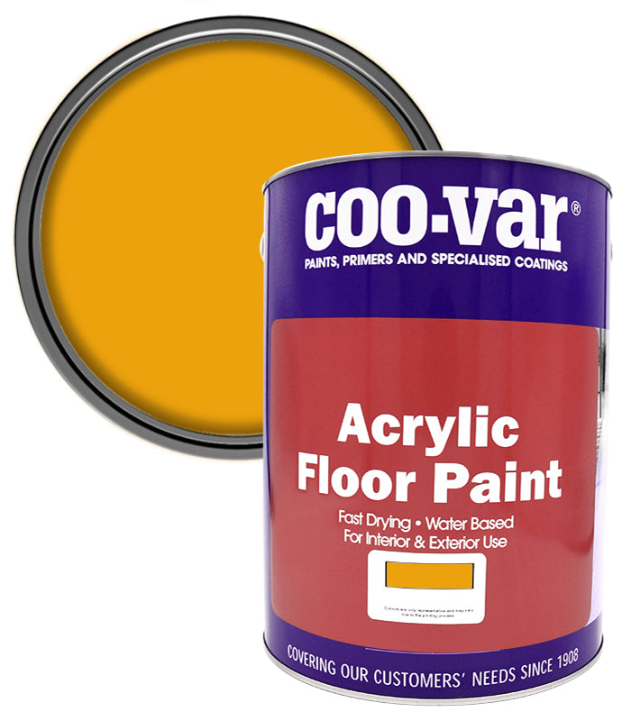 CooVar Acrylic Floor Paint - Yellow - 5 Litre