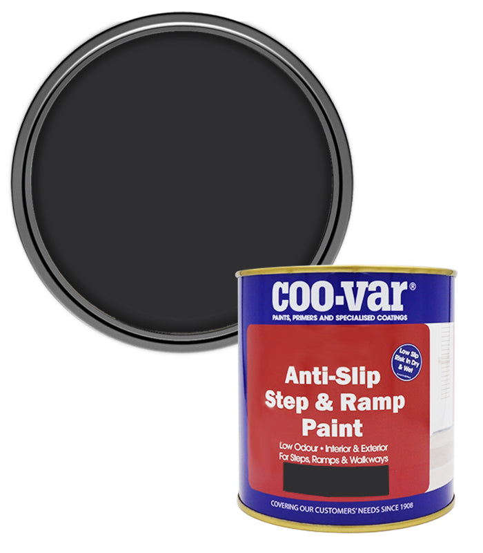 CooVar Anti Slip Step and Ramp Paint - Black - 1 Litre