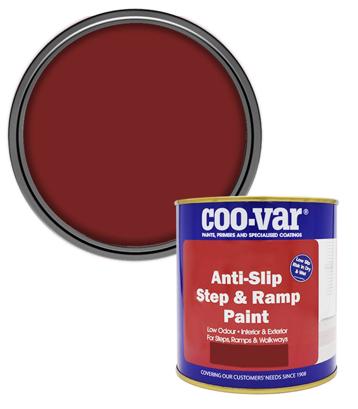 CooVar Anti Slip Step and Ramp Paint - Tile Red - 1 Litre