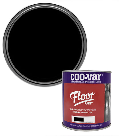 CooVar Floor Paint - Black - 1 Litre