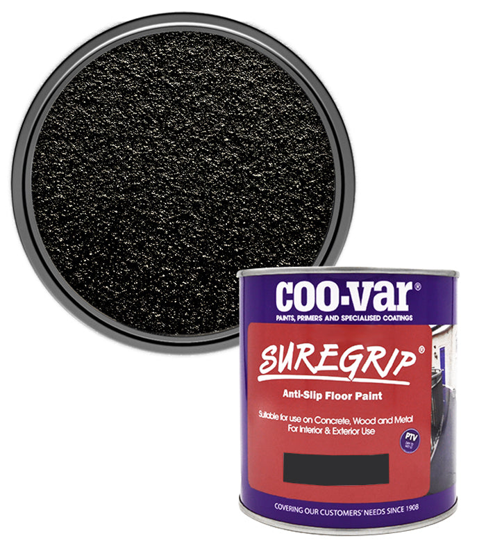 CooVar Suregrip Anti Slip Floor Paint - Black - 1 Litre