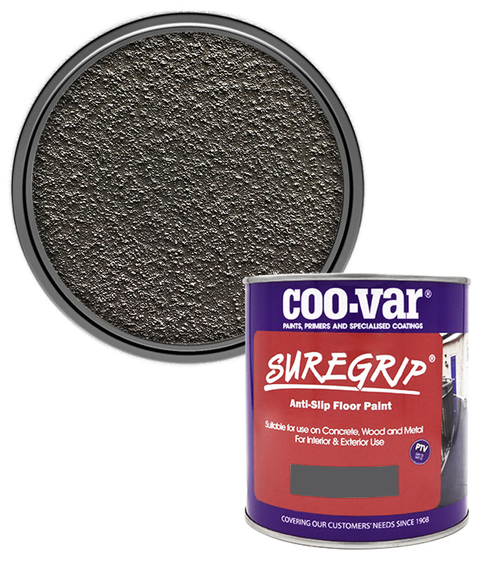CooVar Suregrip Anti Slip Floor Paint - Grey - 1 Litre