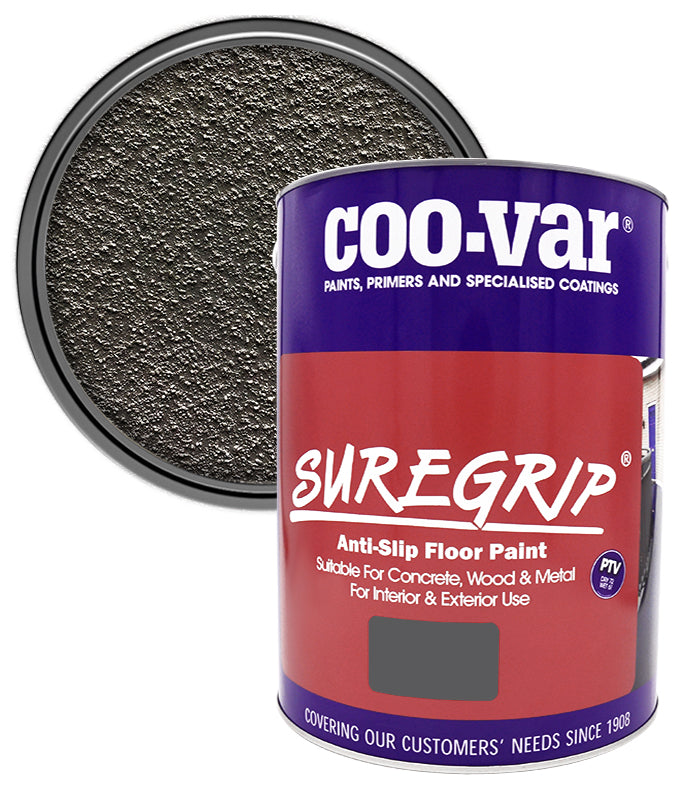 CooVar Suregrip Anti Slip Floor Paint - Grey - 5 Litre