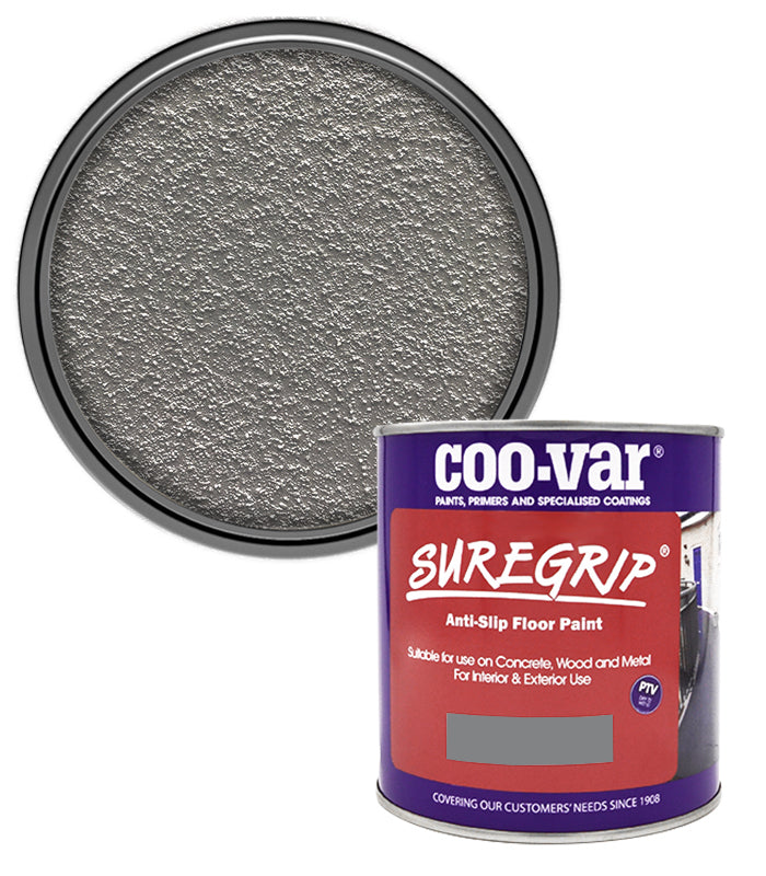 CooVar Suregrip Anti Slip Floor Paint - Light Grey - 1 Litre