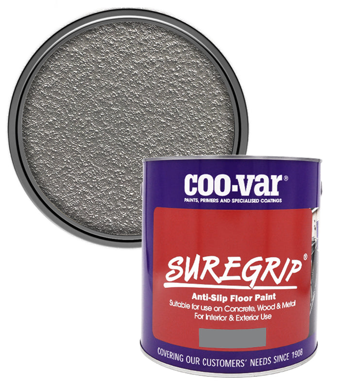CooVar Suregrip Anti Slip Floor Paint - Light Grey - 2.5 Litre