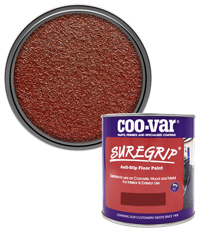 CooVar Suregrip Anti Slip Floor Paint - Tile Red - 1 Litre