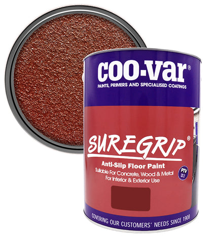 CooVar Suregrip Anti Slip Floor Paint - Tile  Red - 5 Litre