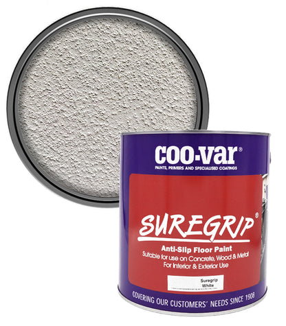CooVar Suregrip Anti Slip Floor Paint - White - 2.5 Litre