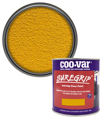CooVar Suregrip Anti Slip Floor Paint - Yellow - 1 Litre