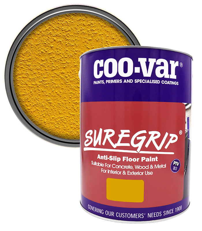 CooVar Suregrip Anti Slip Floor Paint - Yellow - 5 Litre