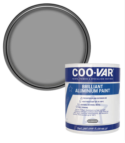 CooVar Brilliant Aluminium Paint - 1 Litre