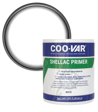 CooVar Shellac Prime All White - 2.5 Litre