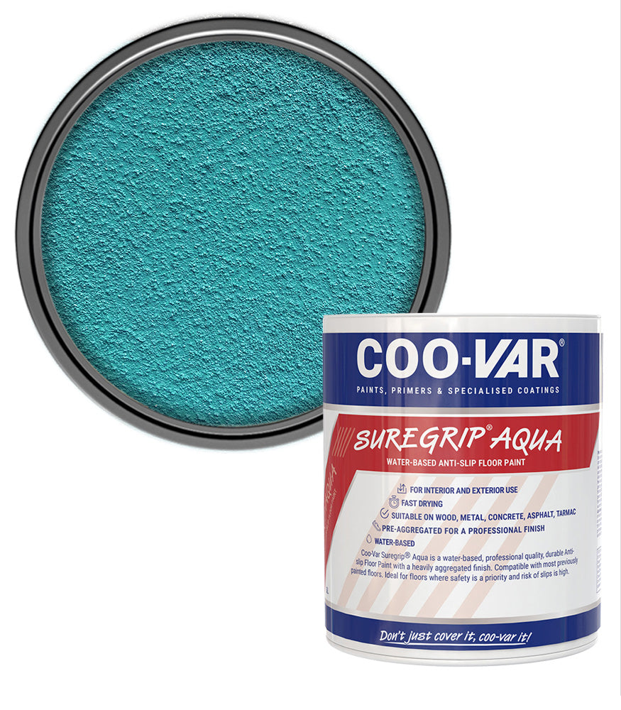 CooVar Suregrip Aqua Floor Paint - Blue - 1 Litre