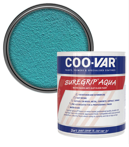 CooVar Suregrip Aqua Floor Paint - Blue - 2.5 Litre